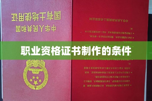 确山职业资格证书制作的条件